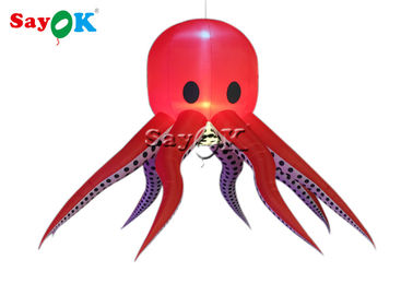 Red 190T Ni lông bạch tuộc 3 m Trang trí chiếu sáng bơm hơi