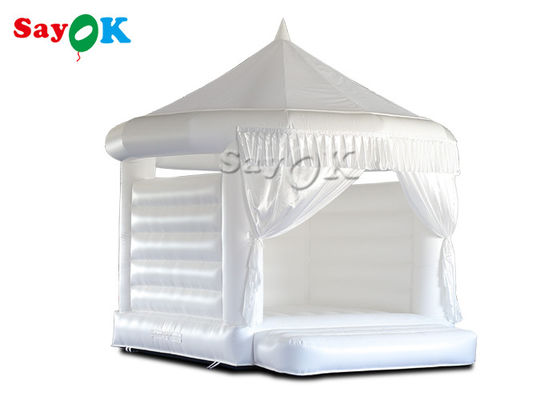 4,5x4,2x4,4mH Lâu đài Bouncy bơm hơi cho đám cưới màu trắng