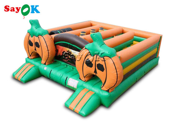 Chủ đề bí ngô thương mại Halloween Mê cung bơm hơi Khóa học vượt chướng ngại vật Trò chơi bơm hơi cho trẻ em
