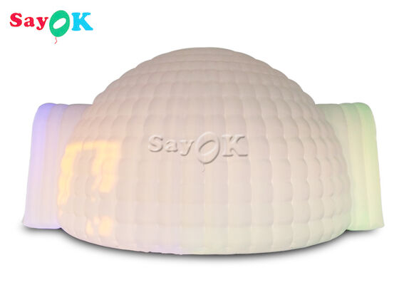 Lều Igloo bơm hơi Vải Oxford LED trắng Lều mái vòm bơm hơi cho sự kiện tiệc tùng