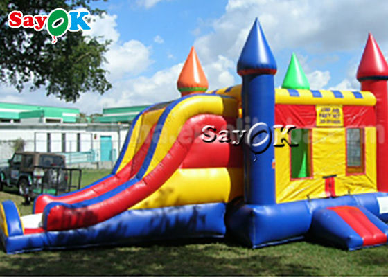 6 * 4m Pvc Air Jumping Castle with Slide Bouncer bơm hơi thương mại cho trẻ em