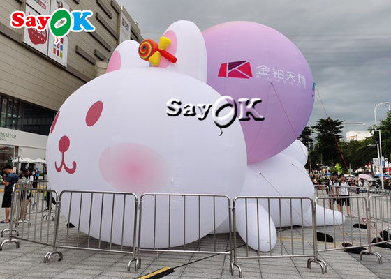 Thỏ thỏ bơm bơm nhân vật hoạt hình với đèn LED RGB trang trí ngoài trời trung tâm mua sắm