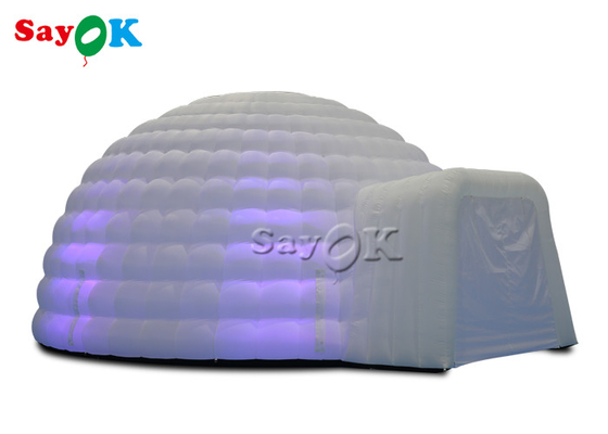 Lều mái vòm Igloo bơm hơi màu trắng có đèn Led cho các sự kiện đám cưới