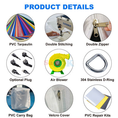 Lều khí bơm PVC chống cháy di động cho các sự kiện ngoài trời 10m x 10m