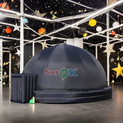10m Giant Black Inflatable Full Dome Planetarium Projection Tent đi kèm với máy thổi không khí