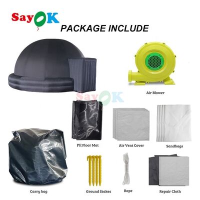 10m Giant Black Inflatable Full Dome Planetarium Projection Tent đi kèm với máy thổi không khí