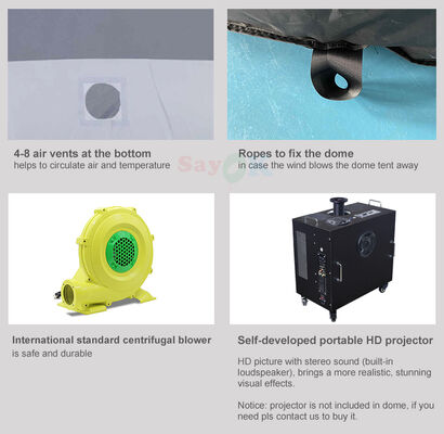 SAYOK Lái nổi Planetarium Dome Tent cho Điện ảnh Điện ảnh và Trẻ em Giáo dục trường học với máy thổi không khí và thảm sàn