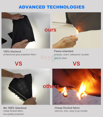 Lều chiếu hình vũ trụ bơm hơi di động SAYOK 5m/8m, Vải Oxford với Quạt gió, Thảm sàn PVC cho Sự kiện Trường học