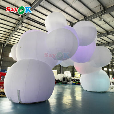 Lều hơi bơm hơi hình đám mây lớn 12m x 7m có đèn LED và logo tùy chỉnh cho sự kiện ngoài trời