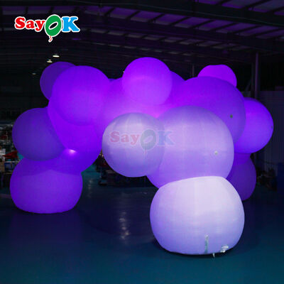 Lều hơi bơm hơi hình đám mây lớn 12m x 7m có đèn LED và logo tùy chỉnh cho sự kiện ngoài trời