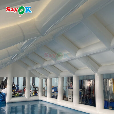 Lều khí bơm PVC kín không khí tùy chỉnh cho các bữa tiệc hồ bơi và các sự kiện ngoài trời với vật liệu chống cháy