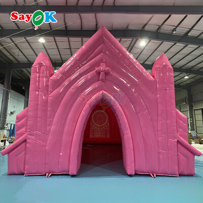 Lều nhà thờ bơm hơi chống cháy màu hồng tùy chỉnh chống tia cực tím cho sự kiện đám cưới ngoài trời