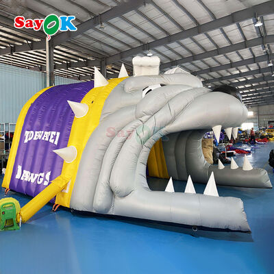 Lều đường hầm bơm hơi hình Bulldog tùy chỉnh logo chống cháy và chống tia UV cho thể thao bóng đá ngoài trời
