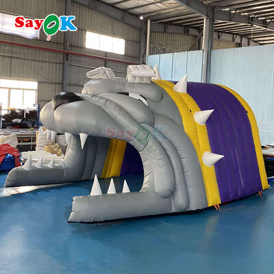 Lều đường hầm bơm hơi hình Bulldog tùy chỉnh logo chống cháy và chống tia UV cho thể thao bóng đá ngoài trời
