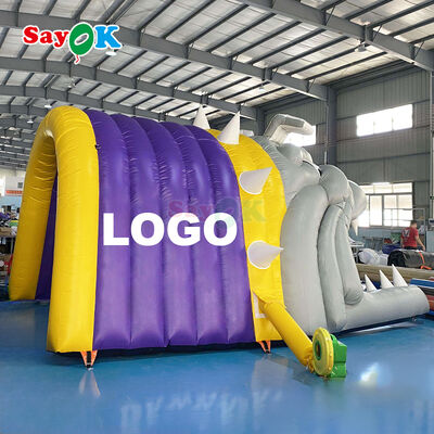 Lều đường hầm bơm hơi hình Bulldog tùy chỉnh logo chống cháy và chống tia UV cho thể thao bóng đá ngoài trời